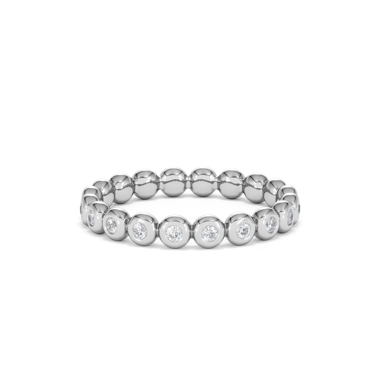 Bezel-Set Eternity Lab Diamond Ring 0.33ct in 9K White Gold - Image 65