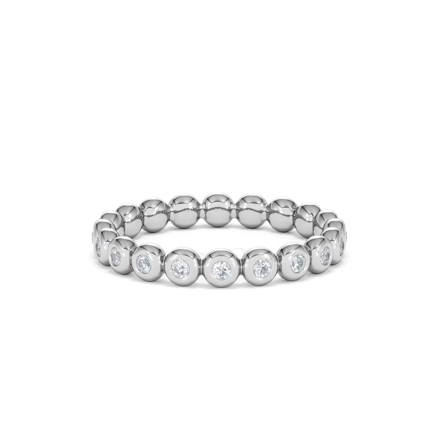 Bezel-Set Eternity Lab Diamond Ring 0.33ct in 9K White Gold - Image 67