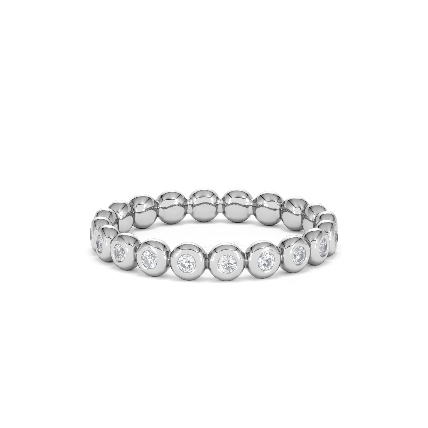 Bezel-Set Eternity Lab Diamond Ring 0.33ct in 9K White Gold - Image 68