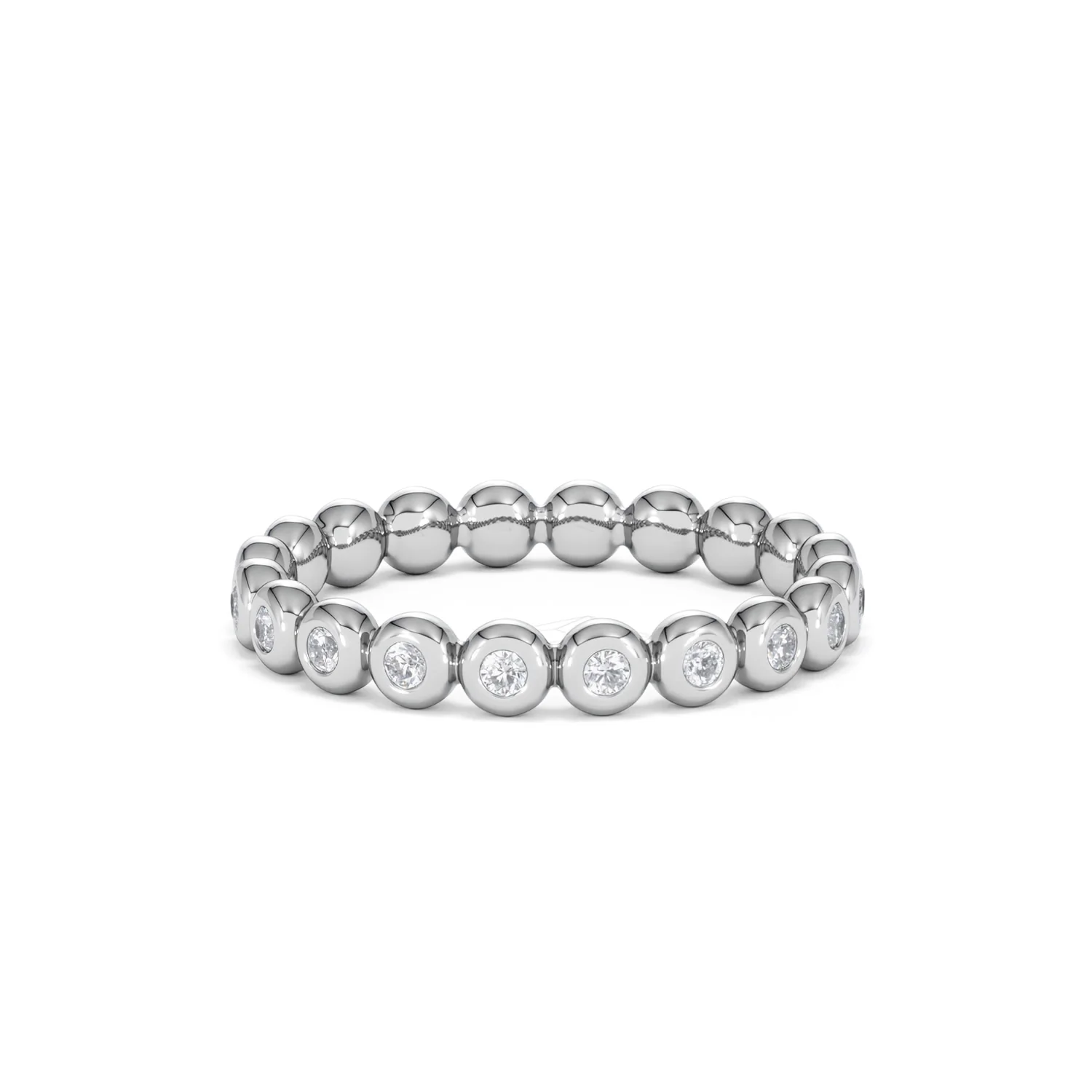 Bezel-Set Eternity Lab Diamond Ring 0.33ct in 9K White Gold - Image 69