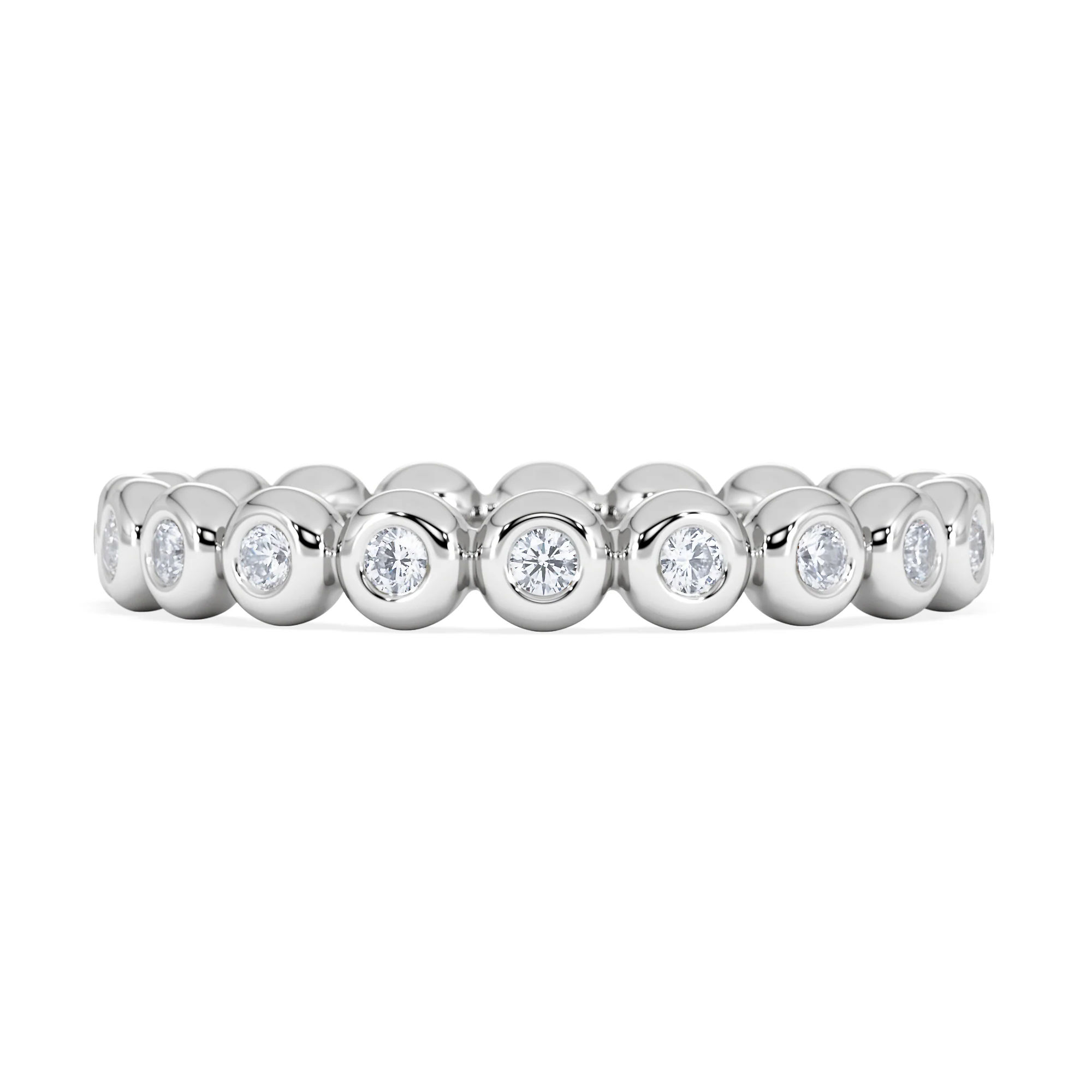 Bezel-Set Eternity Lab Diamond Ring 0.33ct in 9K White Gold - Image 7
