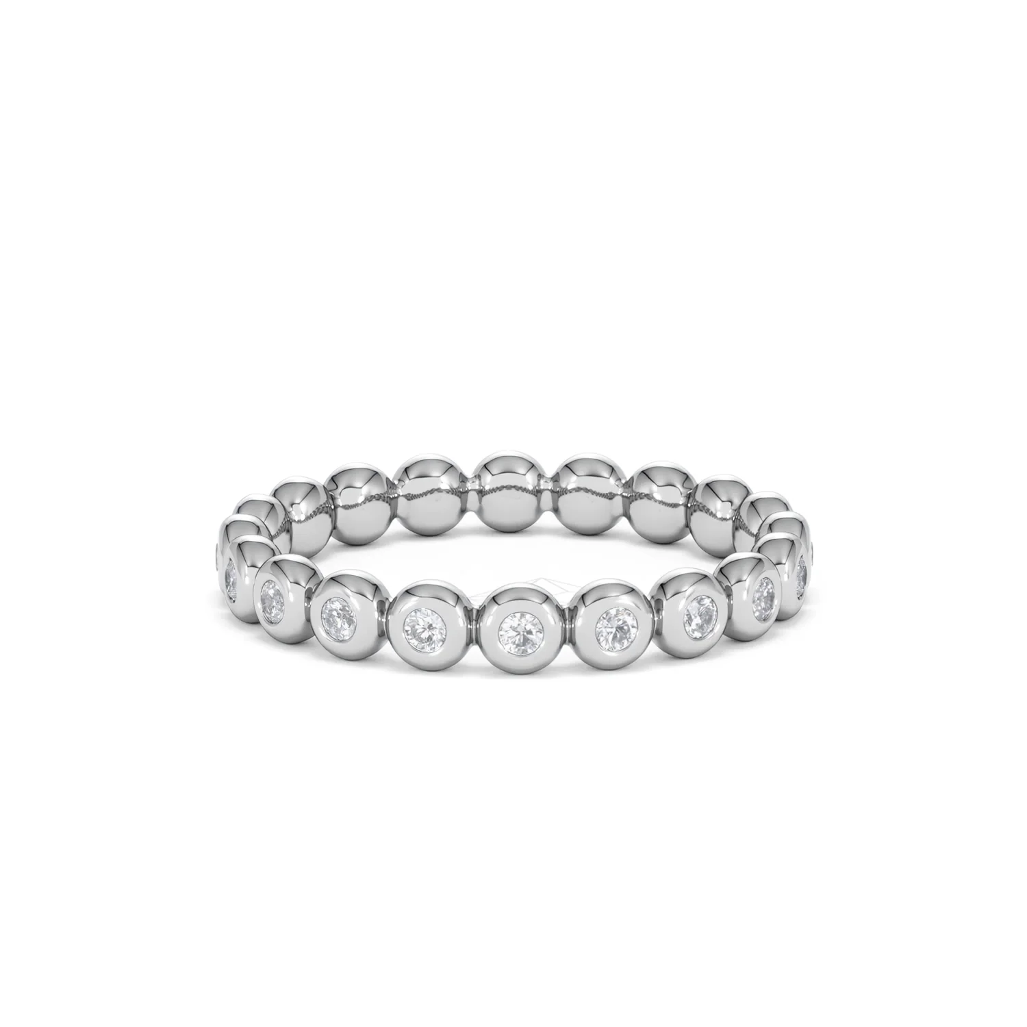 Bezel-Set Eternity Lab Diamond Ring 0.33ct in 9K White Gold - Image 71