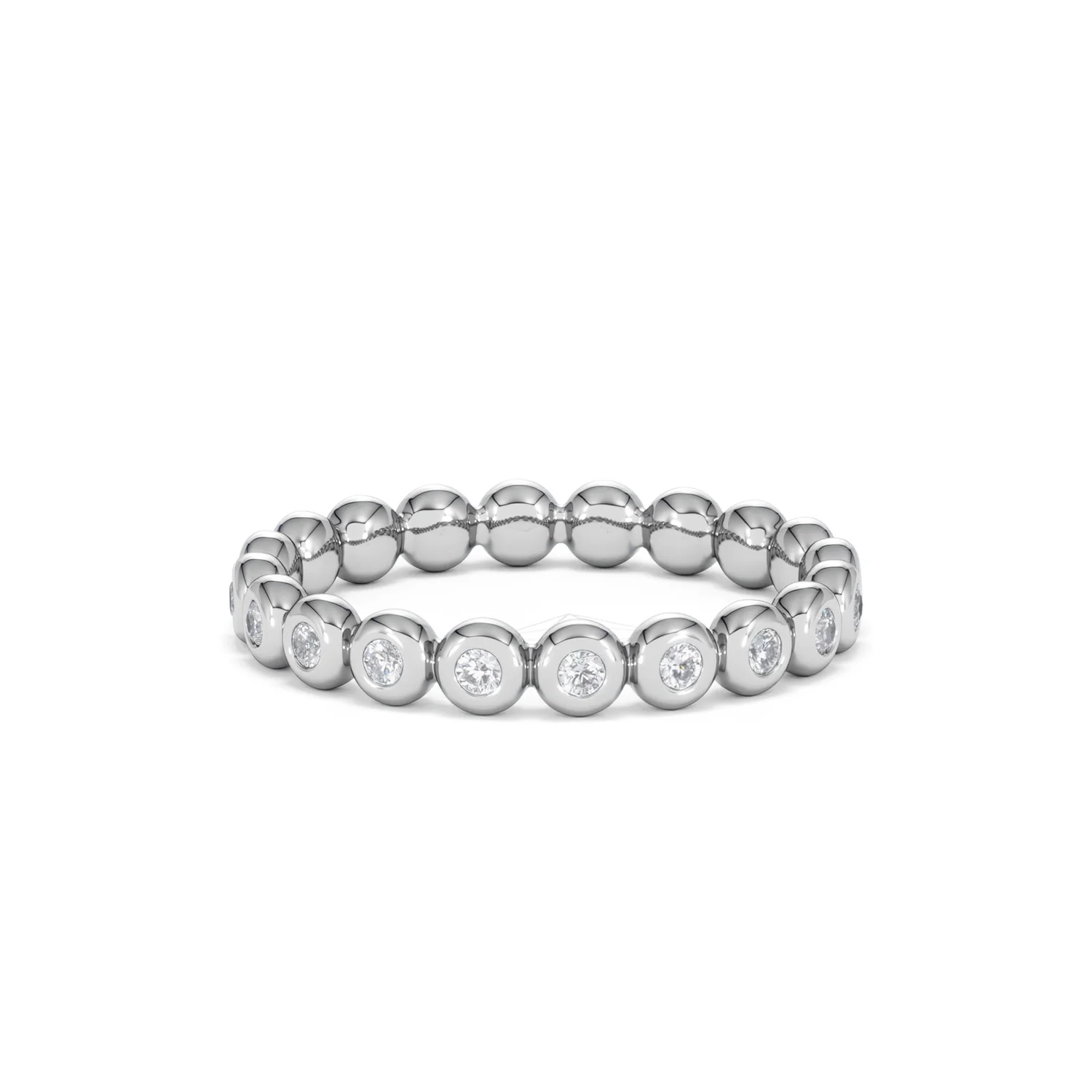 Bezel-Set Eternity Lab Diamond Ring 0.33ct in 9K White Gold - Image 72