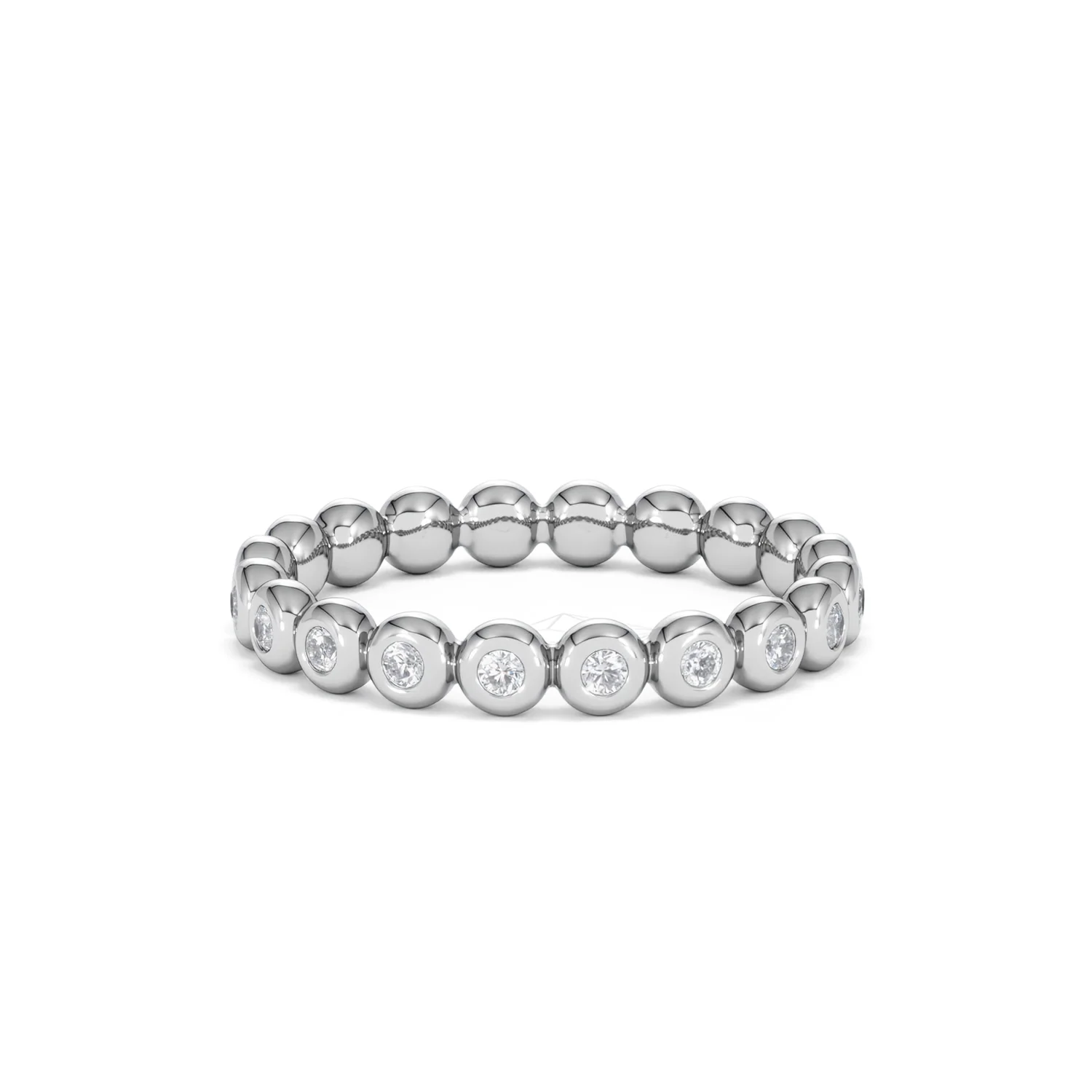 Bezel-Set Eternity Lab Diamond Ring 0.33ct in 9K White Gold - Image 73
