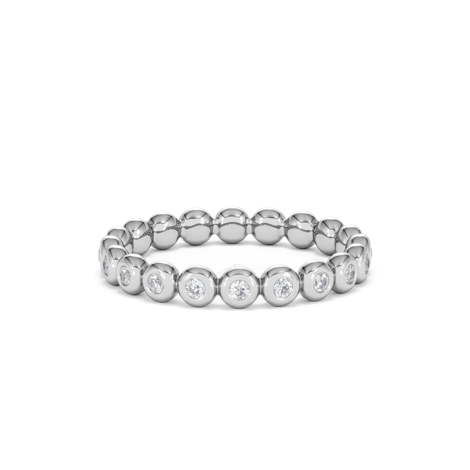 Bezel-Set Eternity Lab Diamond Ring 0.33ct in 9K White Gold - Image 75