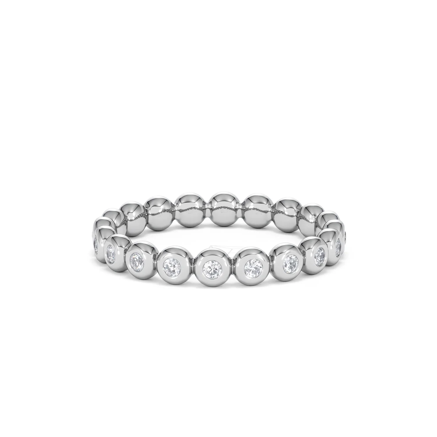 Bezel-Set Eternity Lab Diamond Ring 0.33ct in 9K White Gold - Image 78
