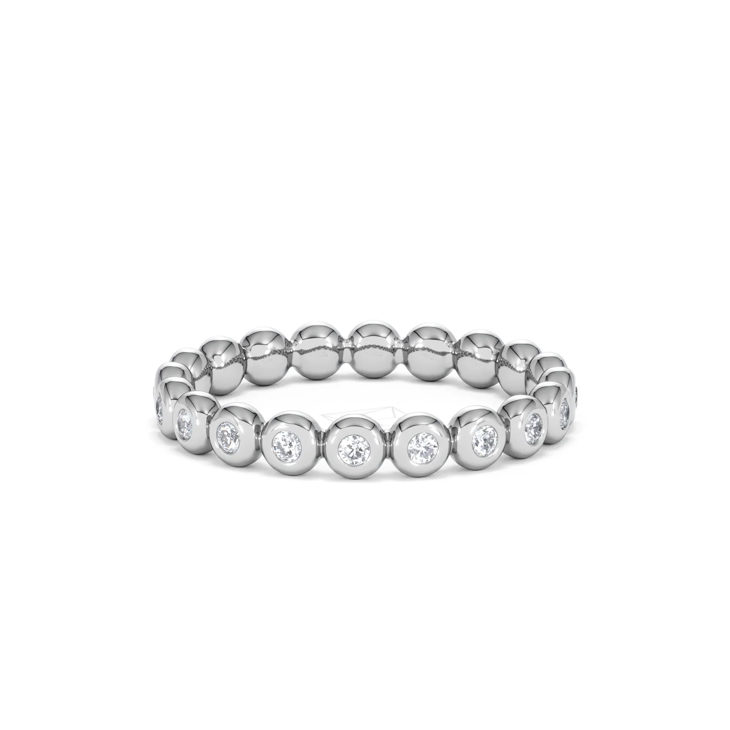 Bezel-Set Eternity Lab Diamond Ring 0.33ct in 9K White Gold - Image 86