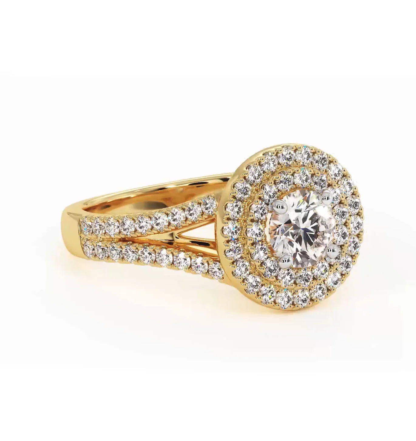 Camilla Diamond Halo Engagement Ring in 18K Gold 1.15ct G/SI2 - Image 161