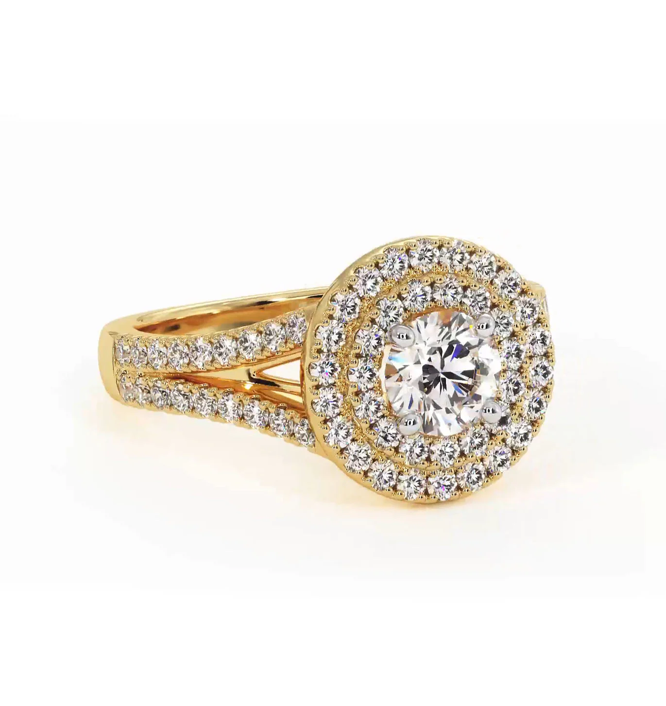 Camilla Diamond Halo Engagement Ring in 18K Gold 1.15ct G/SI2 - Image 163