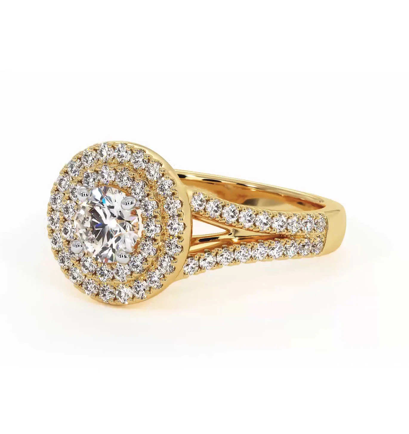 Camilla Diamond Halo Engagement Ring in 18K Gold 1.15ct G/SI2 - Image 95