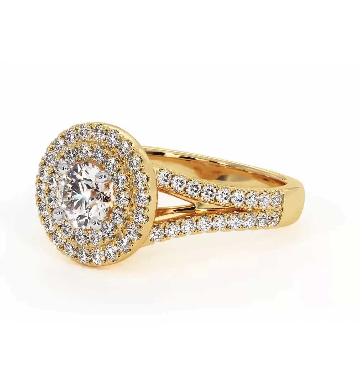 Camilla Diamond Halo Engagement Ring in 18K Gold 1.15ct G/SI2 - Image 96