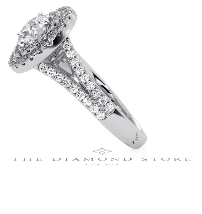 Camilla GIA Diamond Halo Engagement Ring in Platinum 1.65ct G/VS2 - Image 150