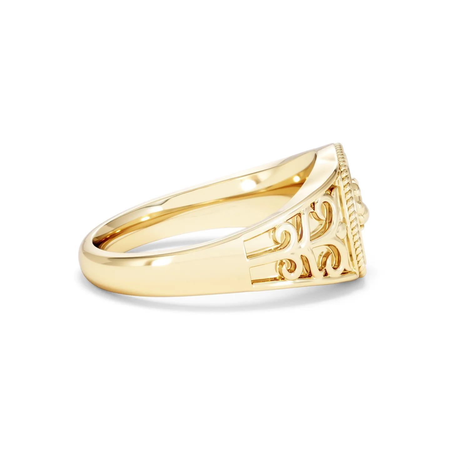 Cancer Zodiac 0.01ct Lab Diamond Signet Ring in 18K Gold Vermeil - Image 27