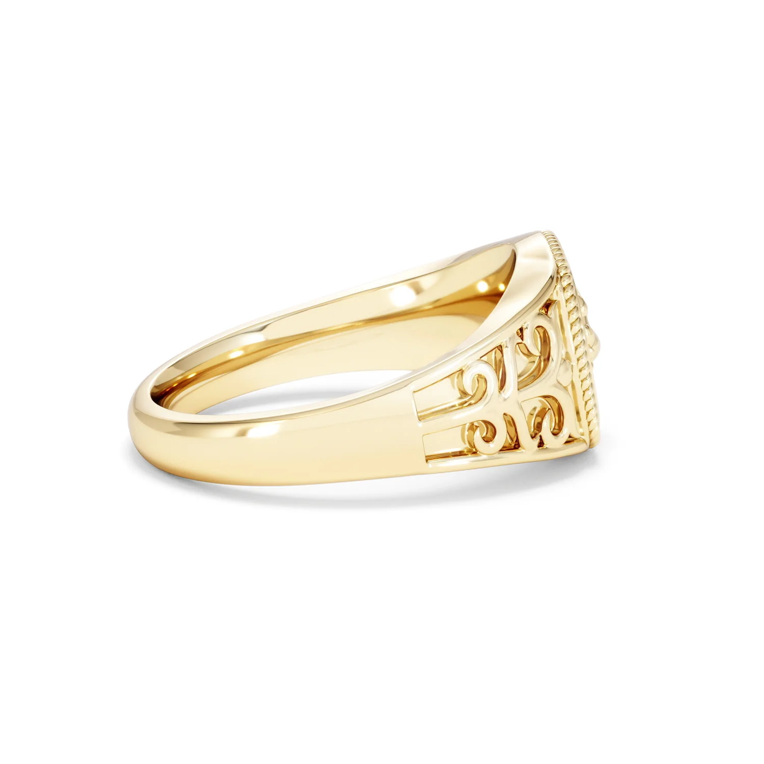 Cancer Zodiac 0.01ct Lab Diamond Signet Ring in 18K Gold Vermeil - Image 28