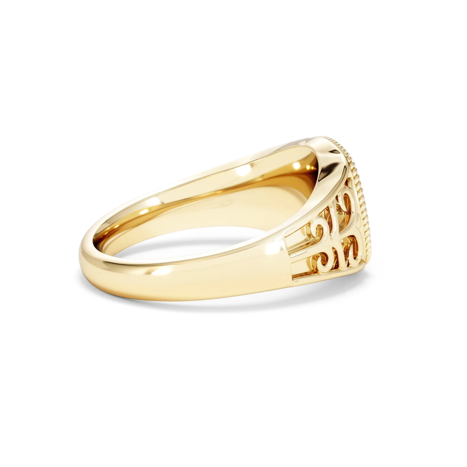 Cancer Zodiac 0.01ct Lab Diamond Signet Ring in 18K Gold Vermeil - Image 31