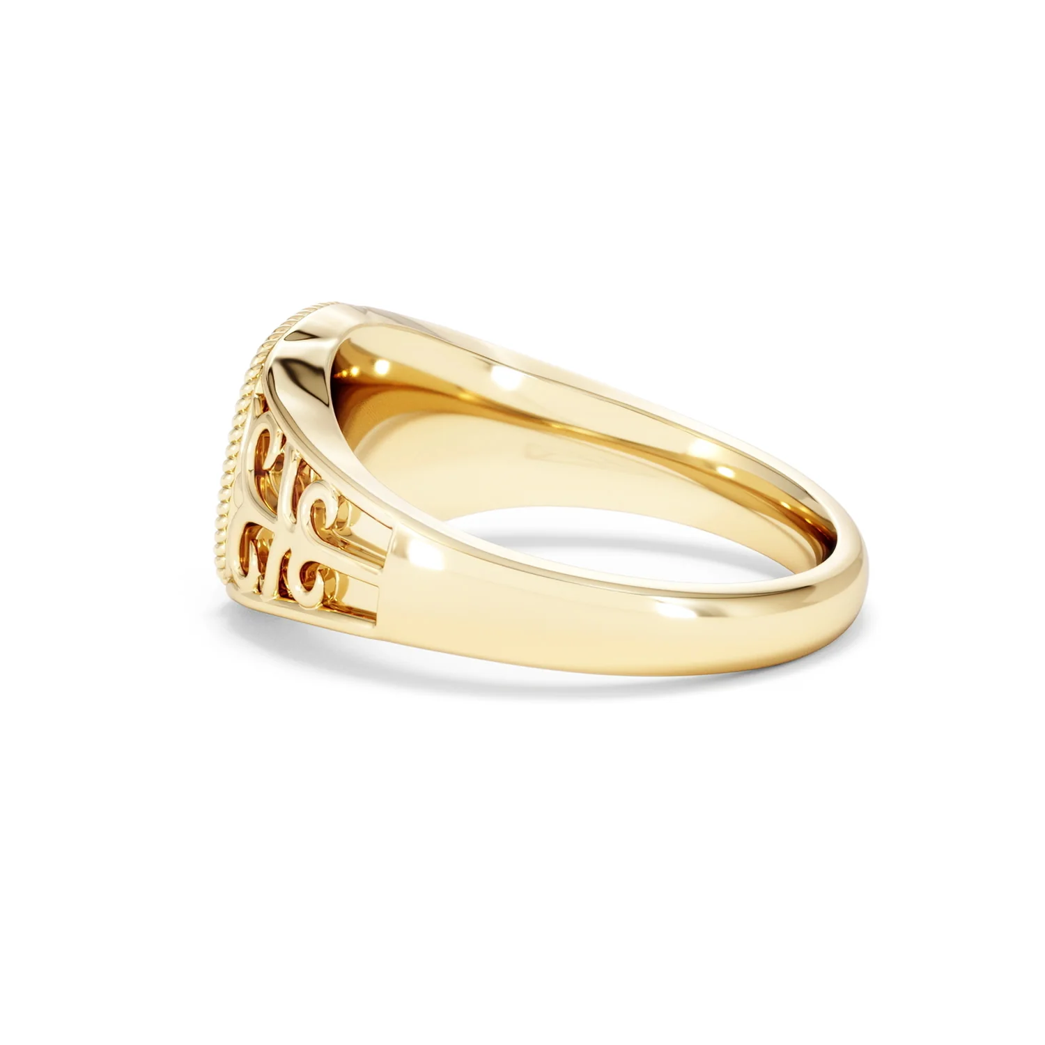 Cancer Zodiac 0.01ct Lab Diamond Signet Ring in 18K Gold Vermeil - Image 62