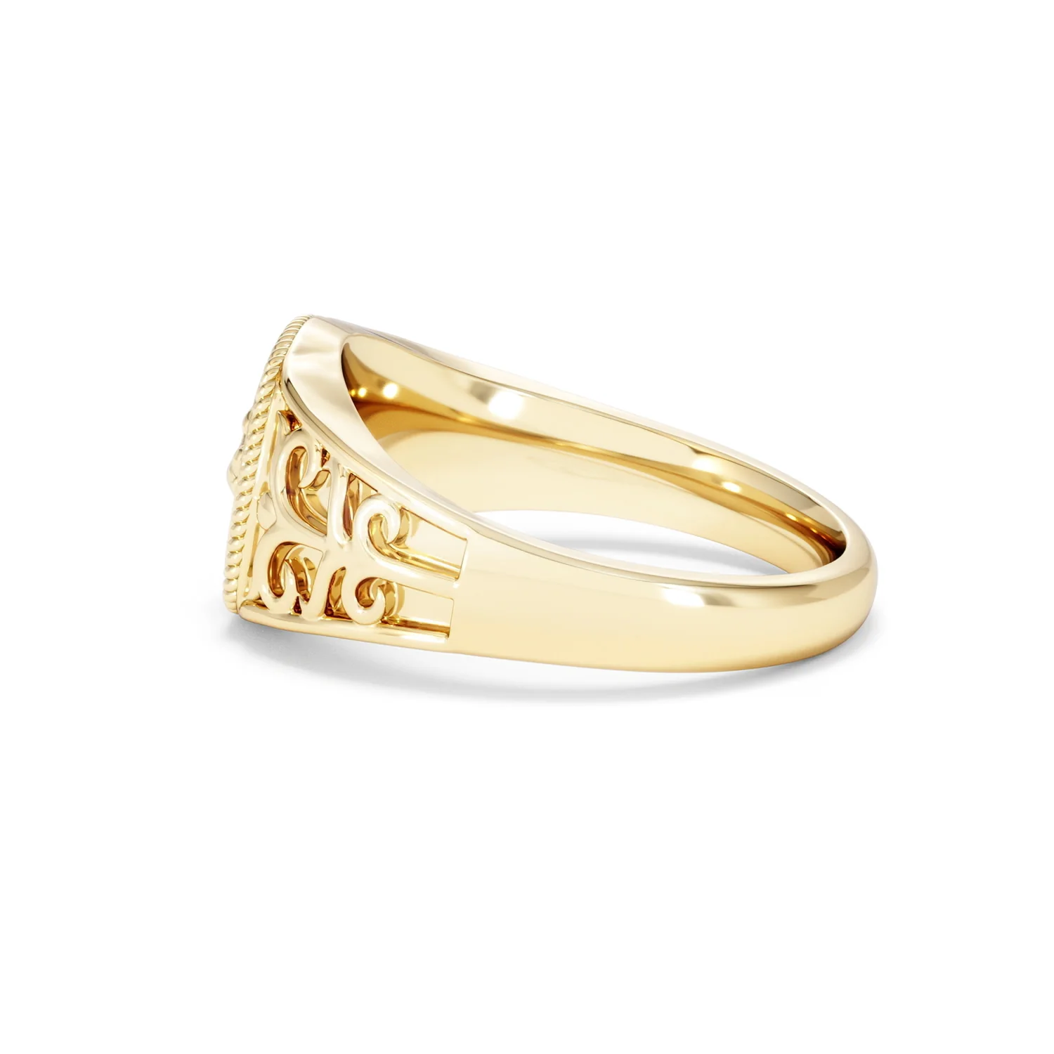 Cancer Zodiac 0.01ct Lab Diamond Signet Ring in 18K Gold Vermeil - Image 65
