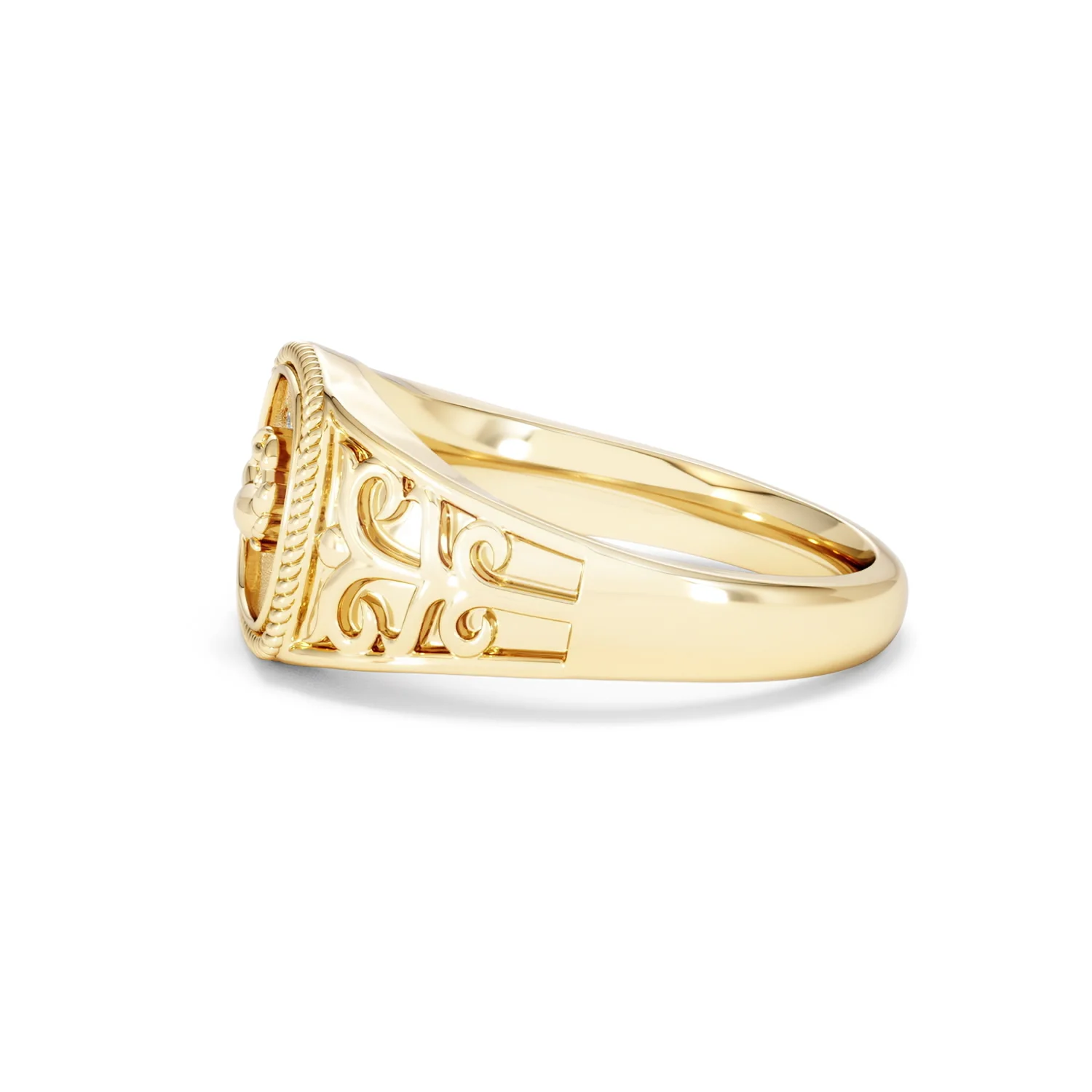 Cancer Zodiac 0.01ct Lab Diamond Signet Ring in 18K Gold Vermeil - Image 69