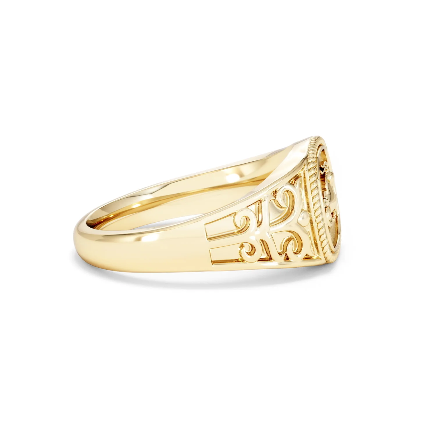 Capricorn Zodiac 0.01ct Lab Diamond Signet Ring in 18K Gold Vermeil - Image 25