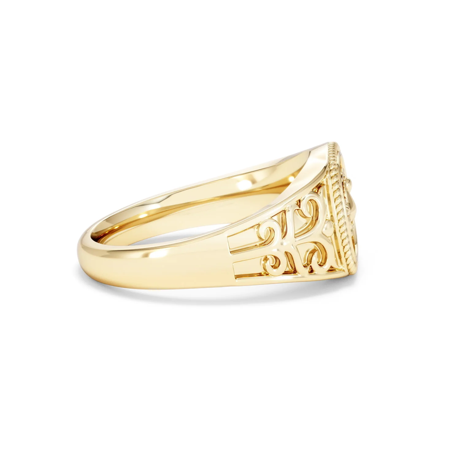 Capricorn Zodiac 0.01ct Lab Diamond Signet Ring in 18K Gold Vermeil - Image 26