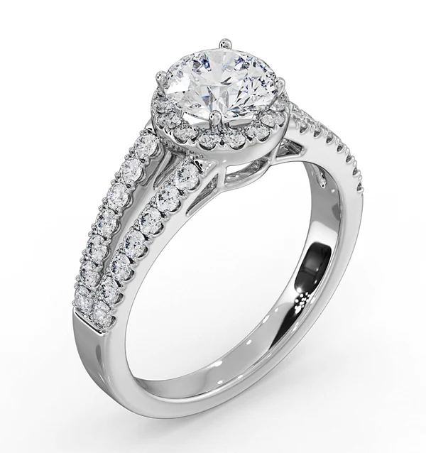Carly GIA Diamond Engagement Side Stone Ring Platinum 1.58CT G/SI2 - Image 4