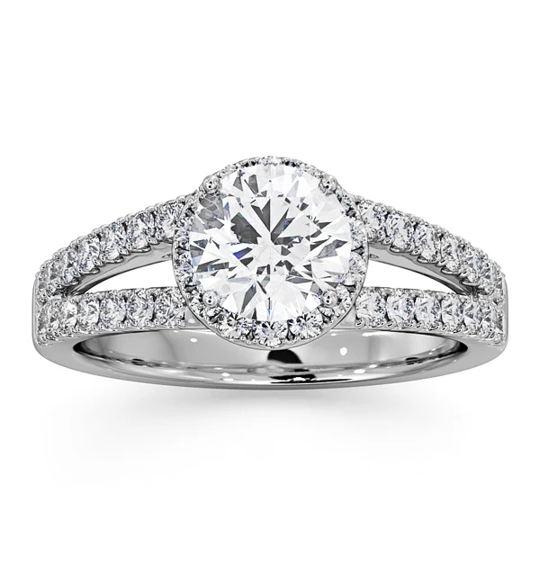 Carly GIA Diamond Engagement Side Stone Ring Platinum 1.58CT G/VS1 - Image 3