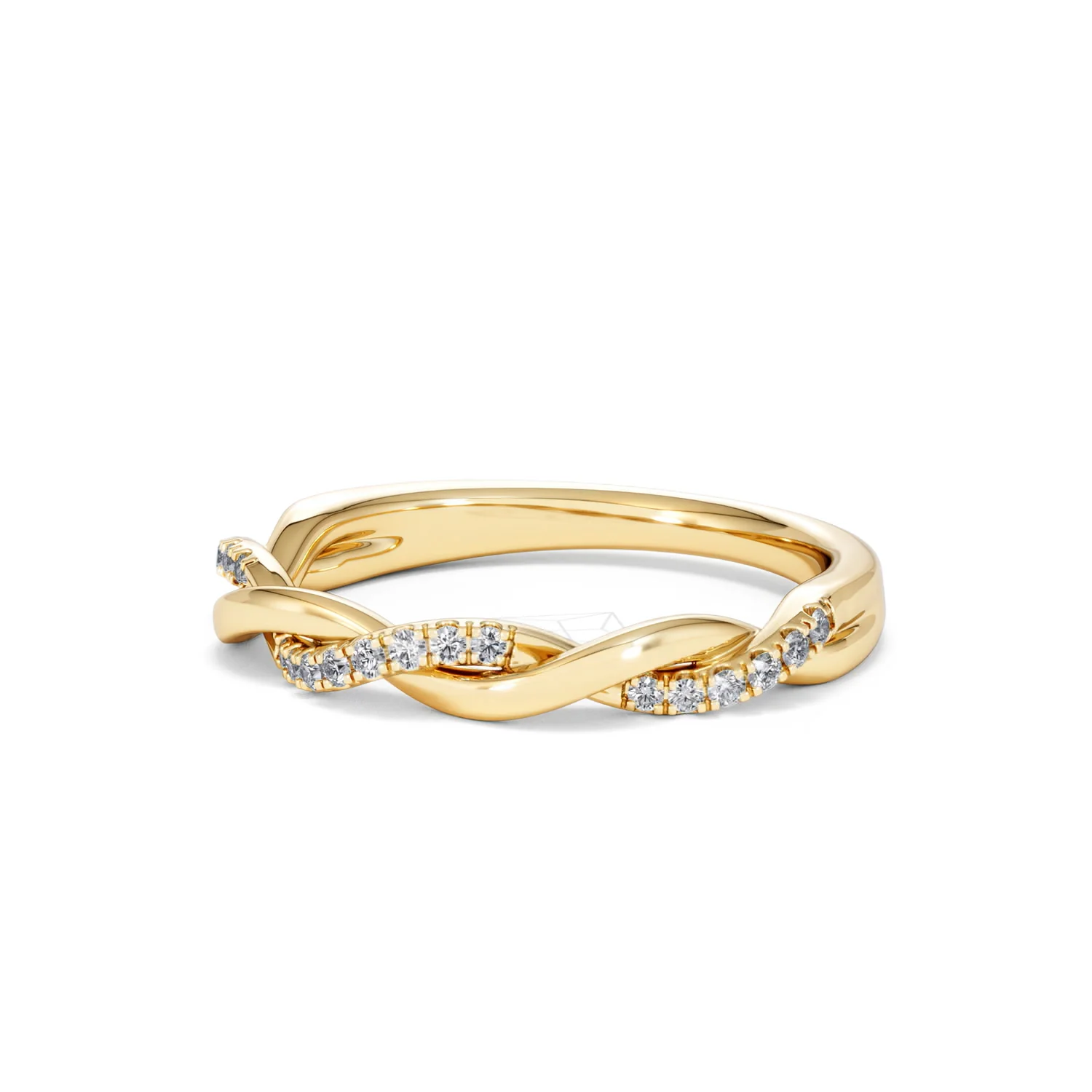 Celia Twist Half Band 0.15ct F/VS Round Cut Lab Diamond Eternity Ring in 18K Gold Vermeil - Image 80