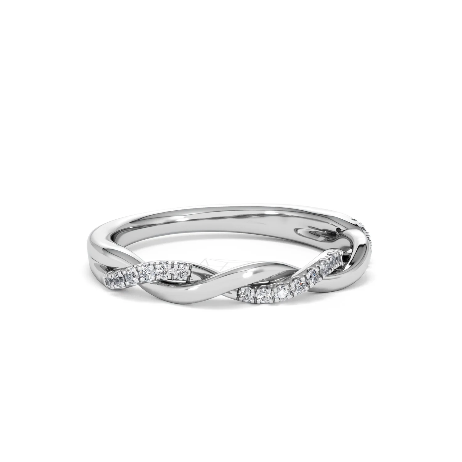 Celia Twist Half Band 0.15ct F/VS Round Cut Lab Diamond Eternity Ring in Silver - Image 16