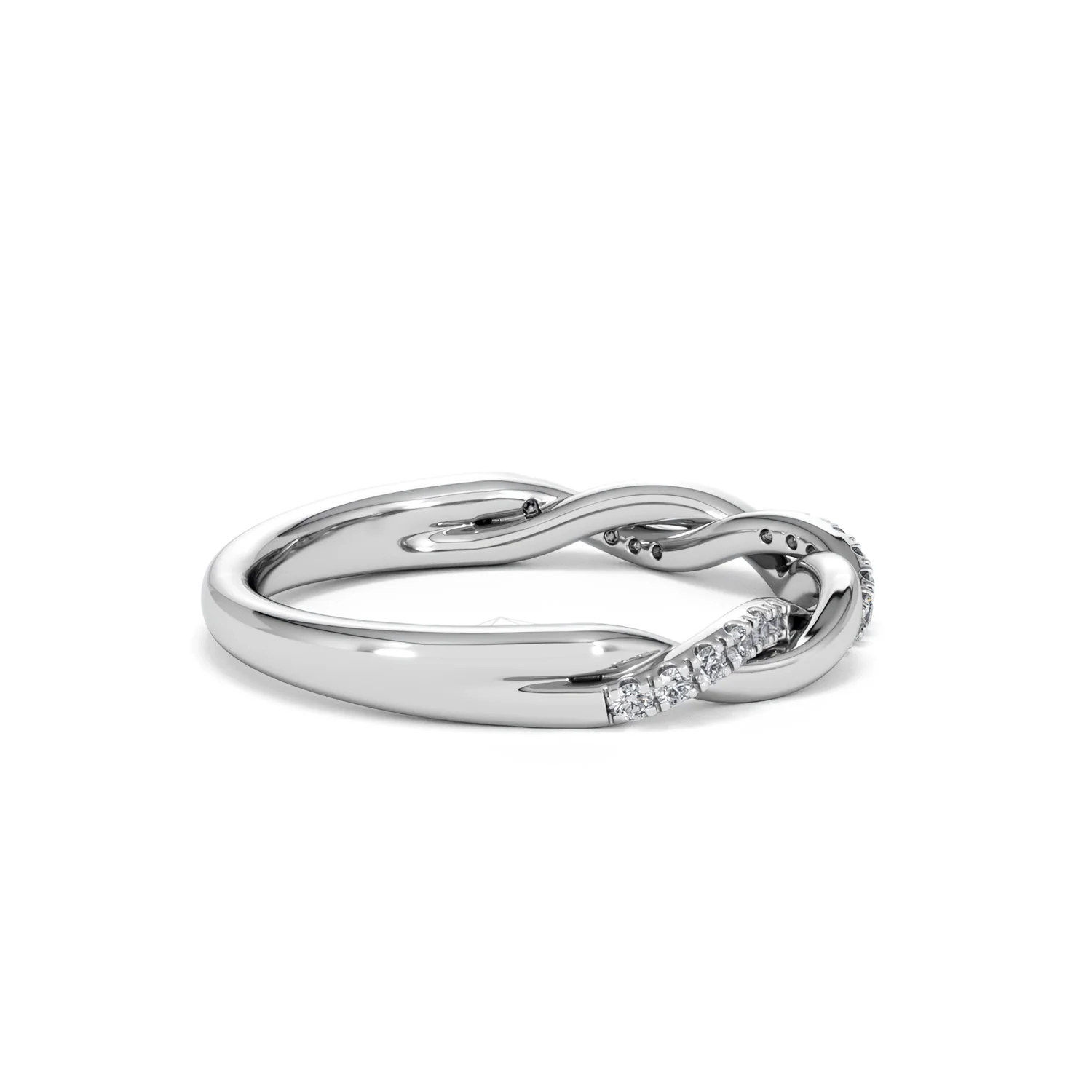Celia Twist Half Band 0.15ct F/VS Round Cut Lab Diamond Eternity Ring in Silver - Image 31