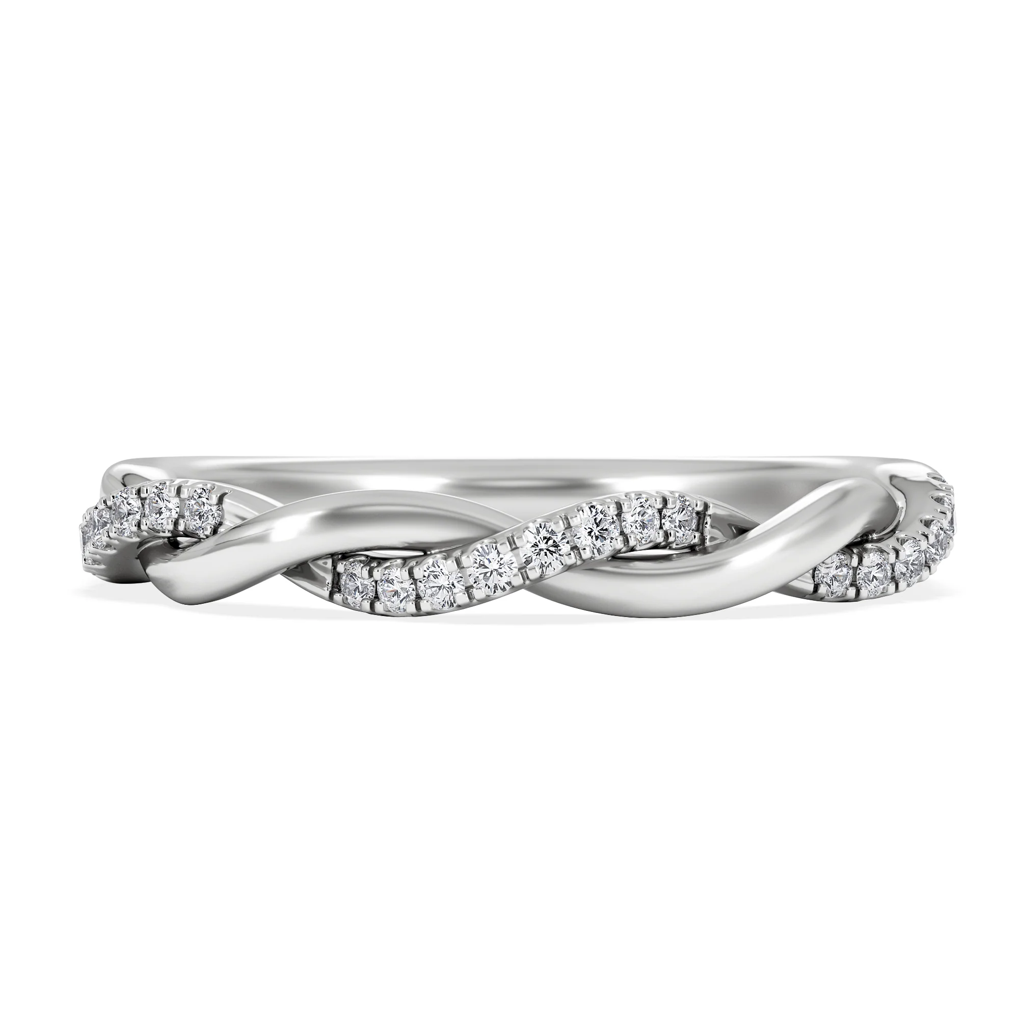 Celia Twist Half Band 0.15ct F/VS Round Cut Lab Diamond Eternity Ring in Silver - Image 7