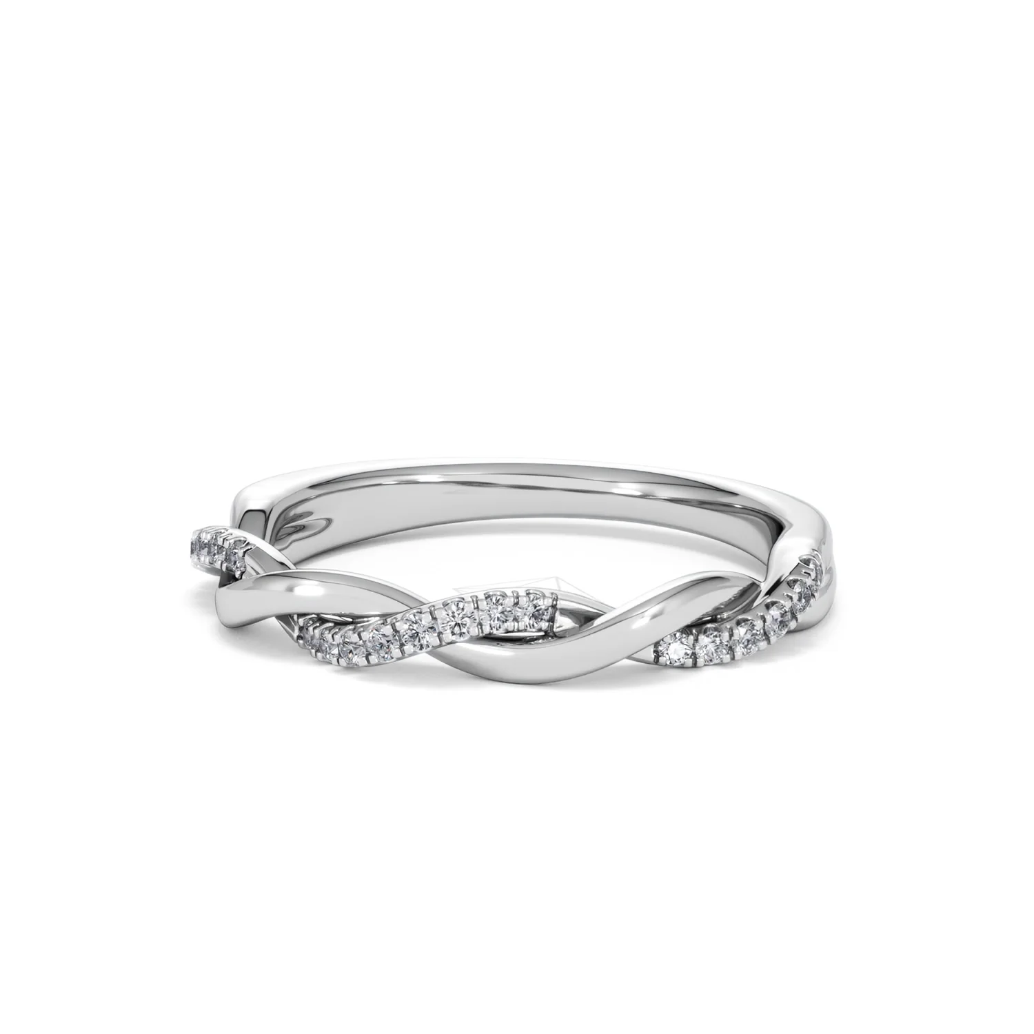Celia Twist Half Band 0.15ct F/VS Round Cut Lab Diamond Eternity Ring in Silver - Image 84