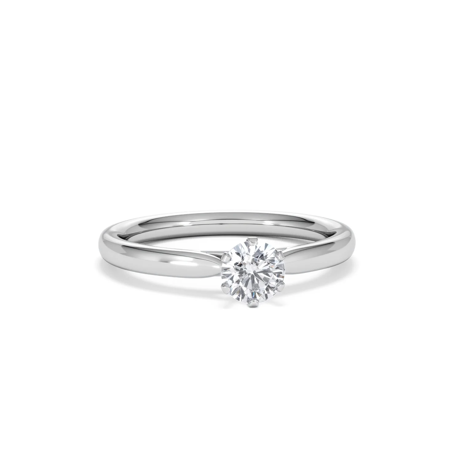 Certified 0.50CT Chloe Low 18K White Gold Engagement Ring E/VS2 - Image 10