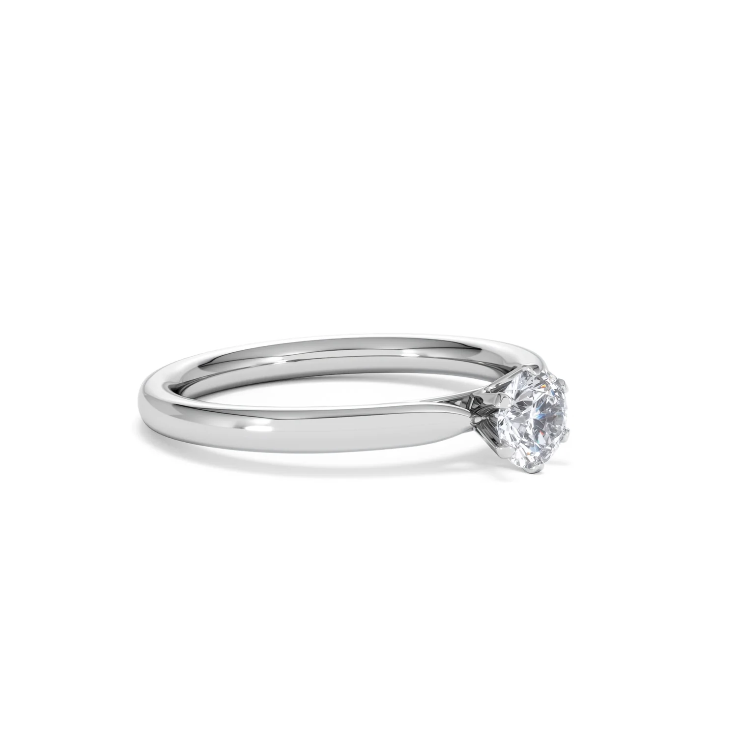 Certified 0.50CT Chloe Low 18K White Gold Engagement Ring E/VS2 - Image 18
