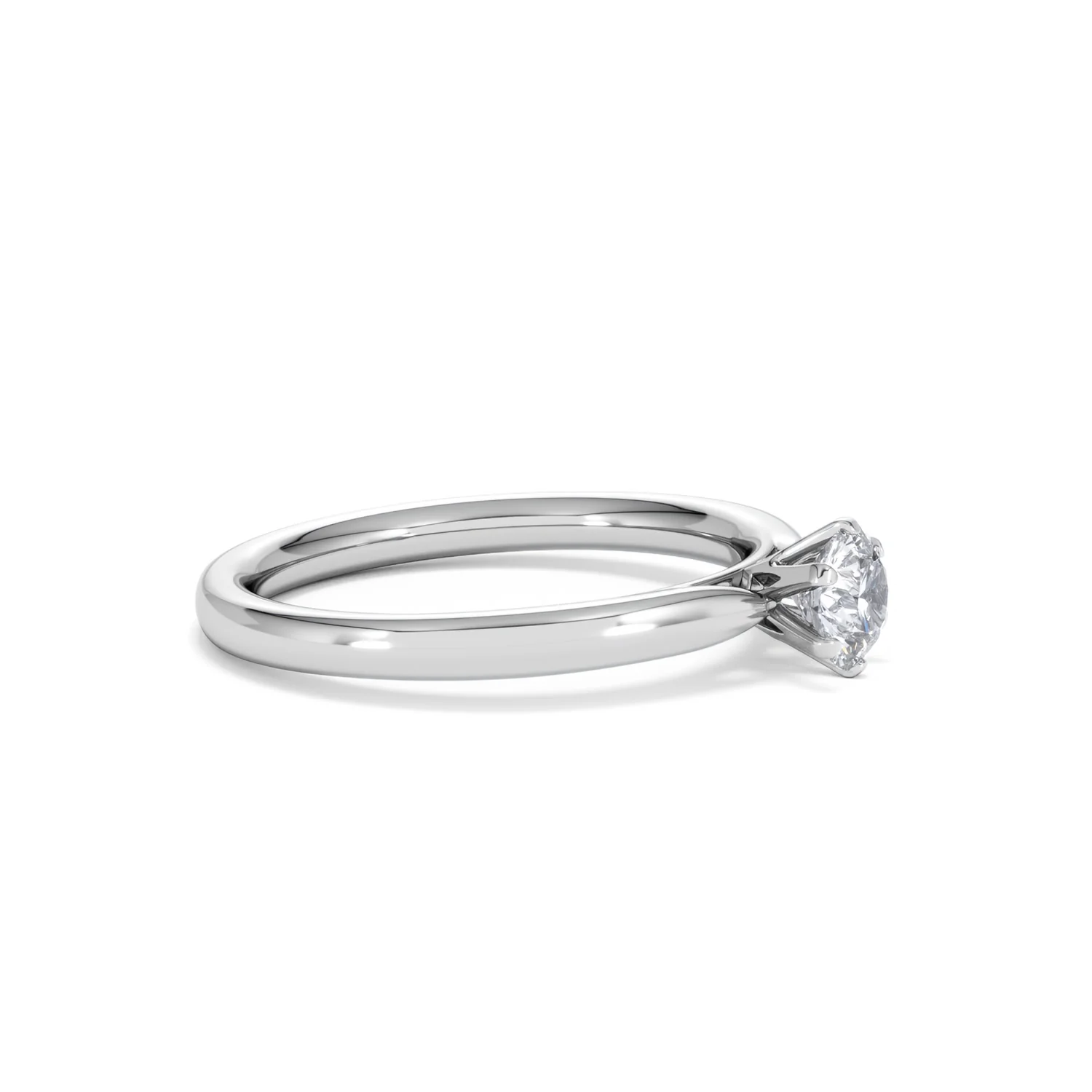 Certified 0.50CT Chloe Low 18K White Gold Engagement Ring E/VS2 - Image 22