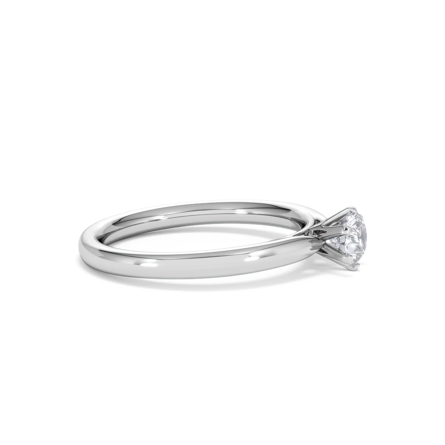 Certified 0.50CT Chloe Low 18K White Gold Engagement Ring E/VS2 - Image 24