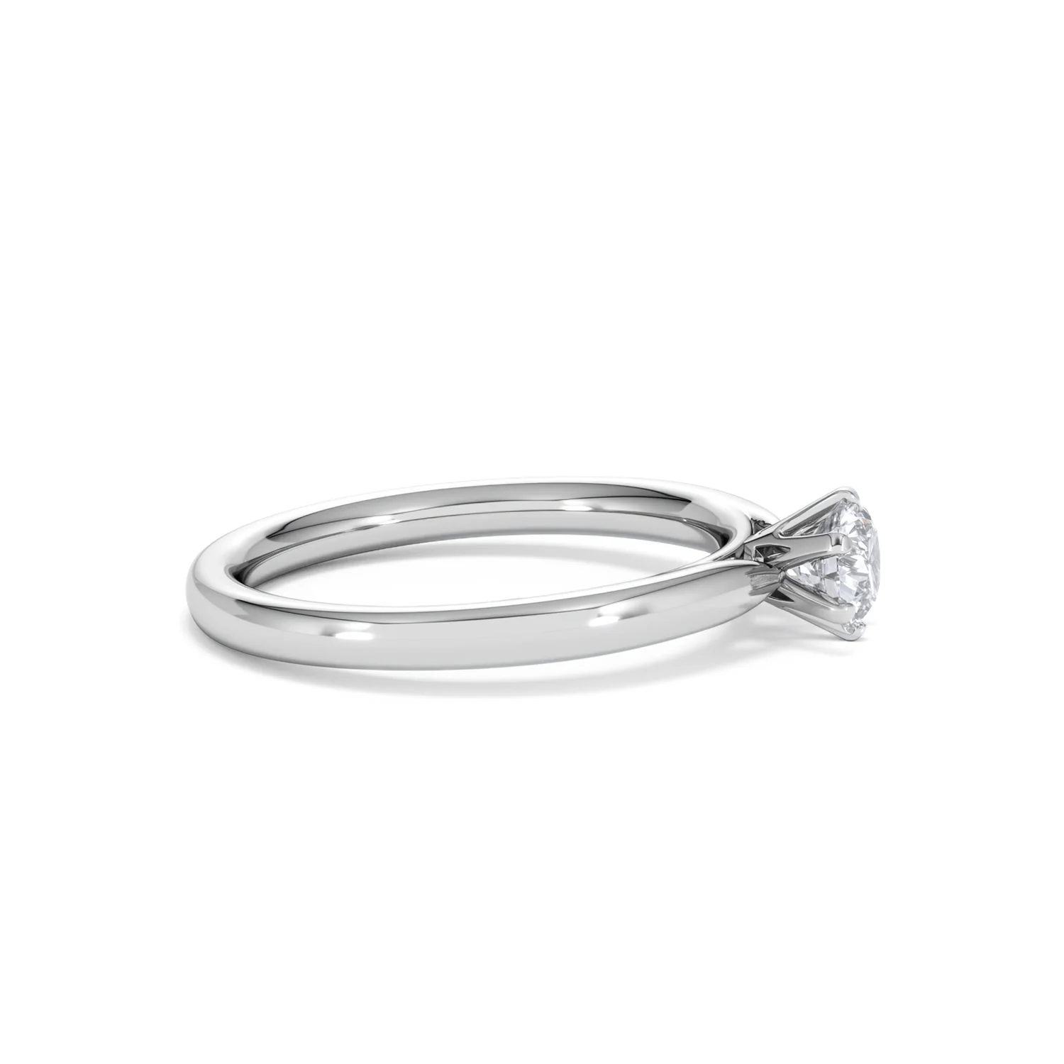 Certified 0.50CT Chloe Low 18K White Gold Engagement Ring E/VS2 - Image 25
