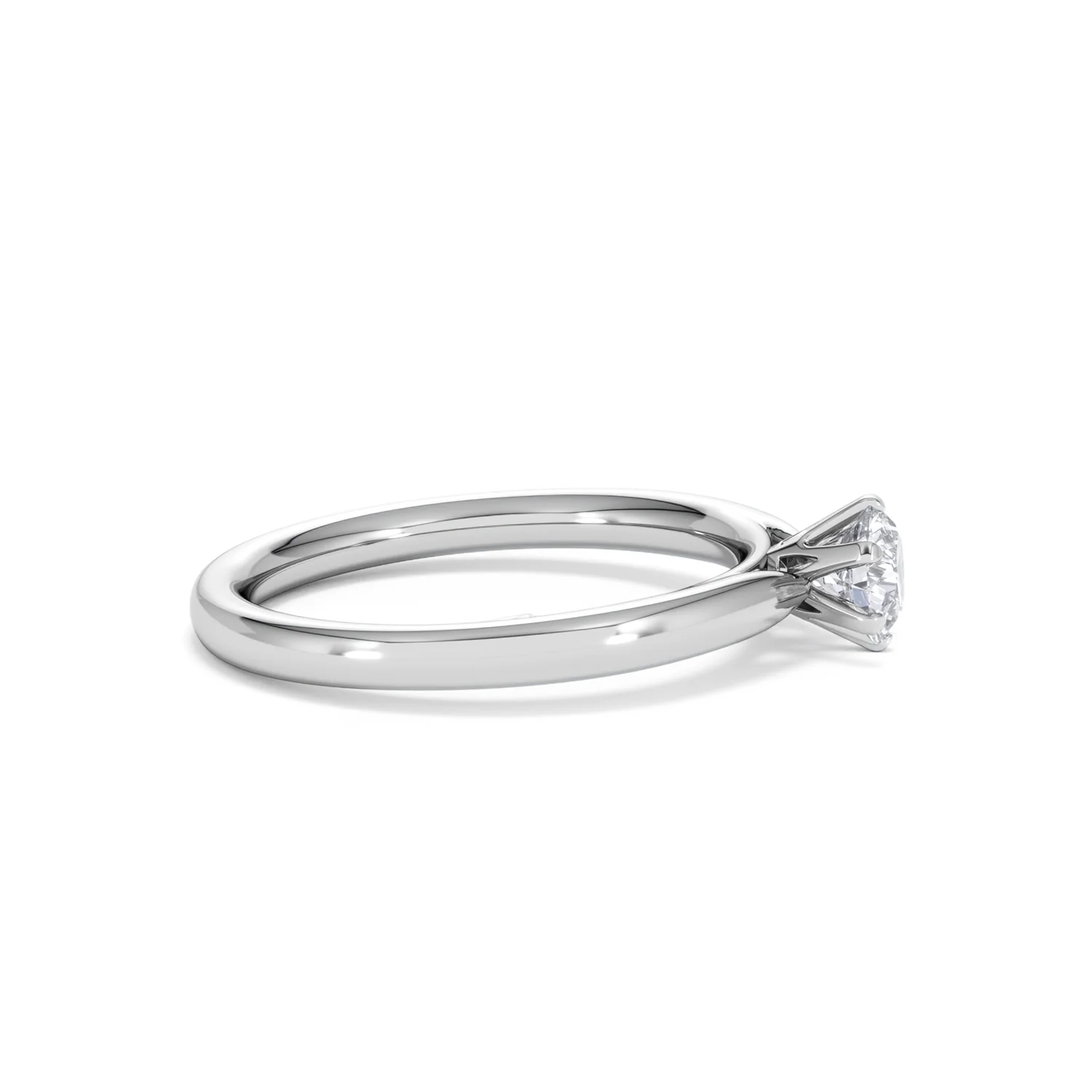 Certified 0.50CT Chloe Low 18K White Gold Engagement Ring E/VS2 - Image 26