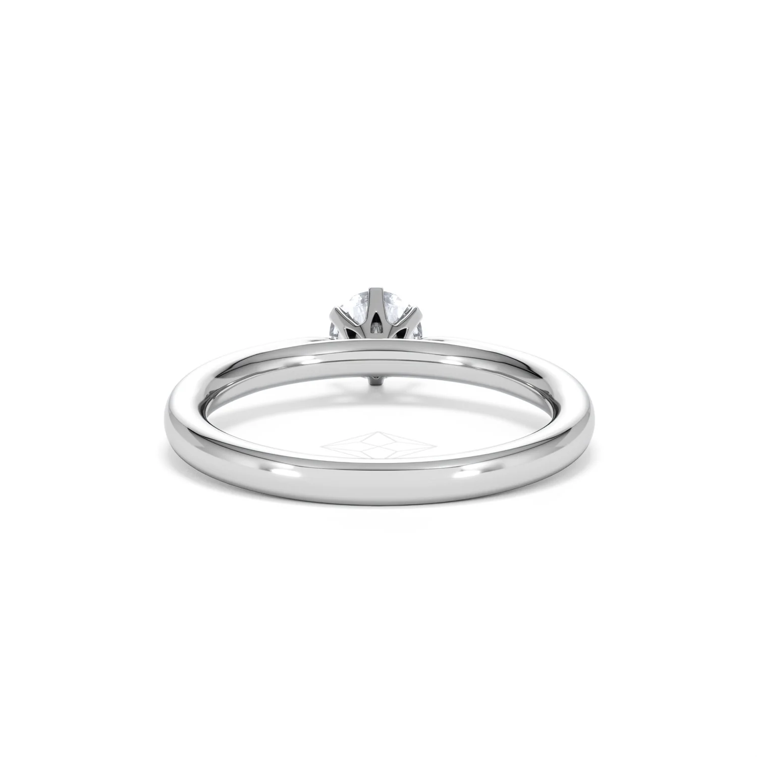 Certified 0.50CT Chloe Low 18K White Gold Engagement Ring E/VS2 - Image 48