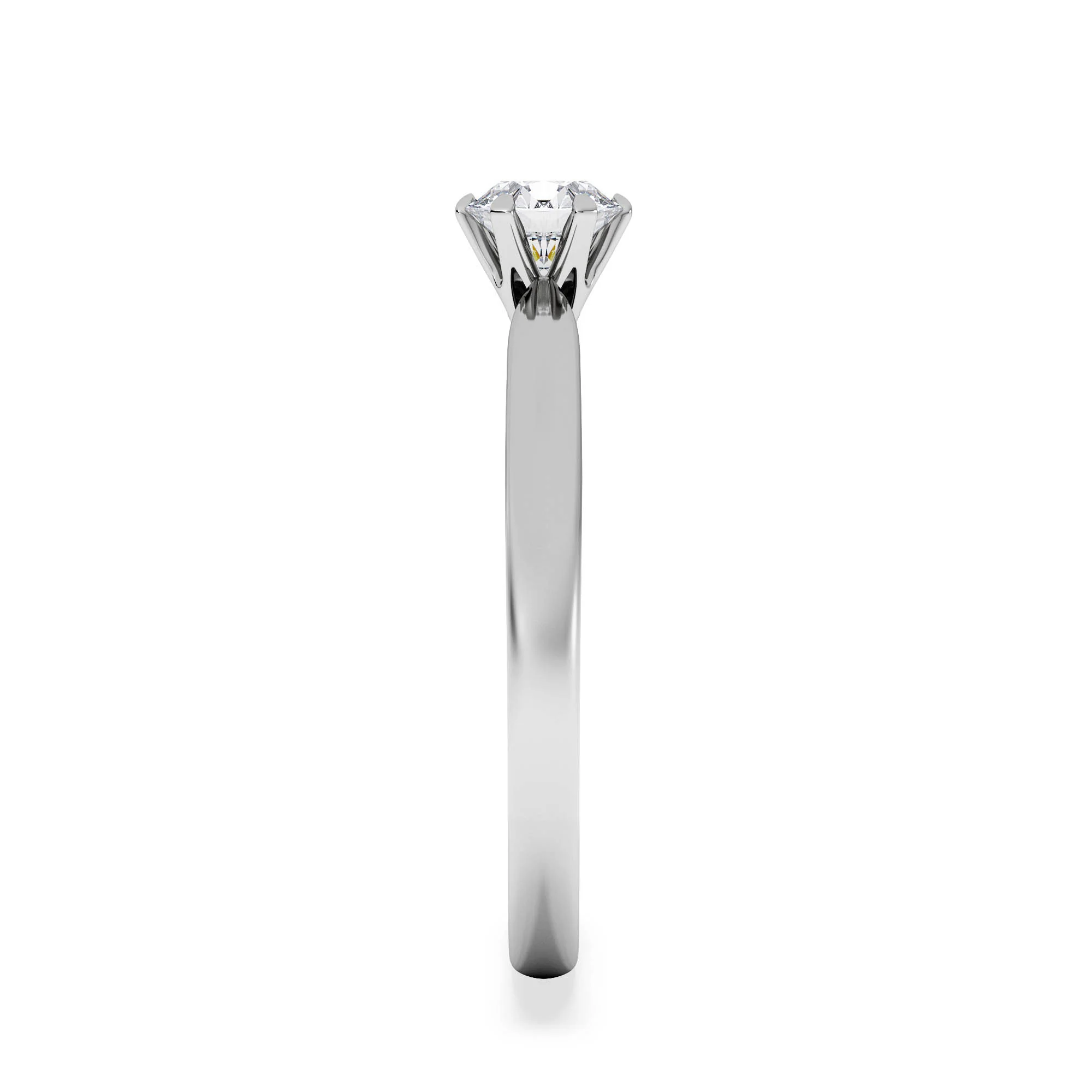 Certified 0.50CT Chloe Low 18K White Gold Engagement Ring E/VS2 - Image 5