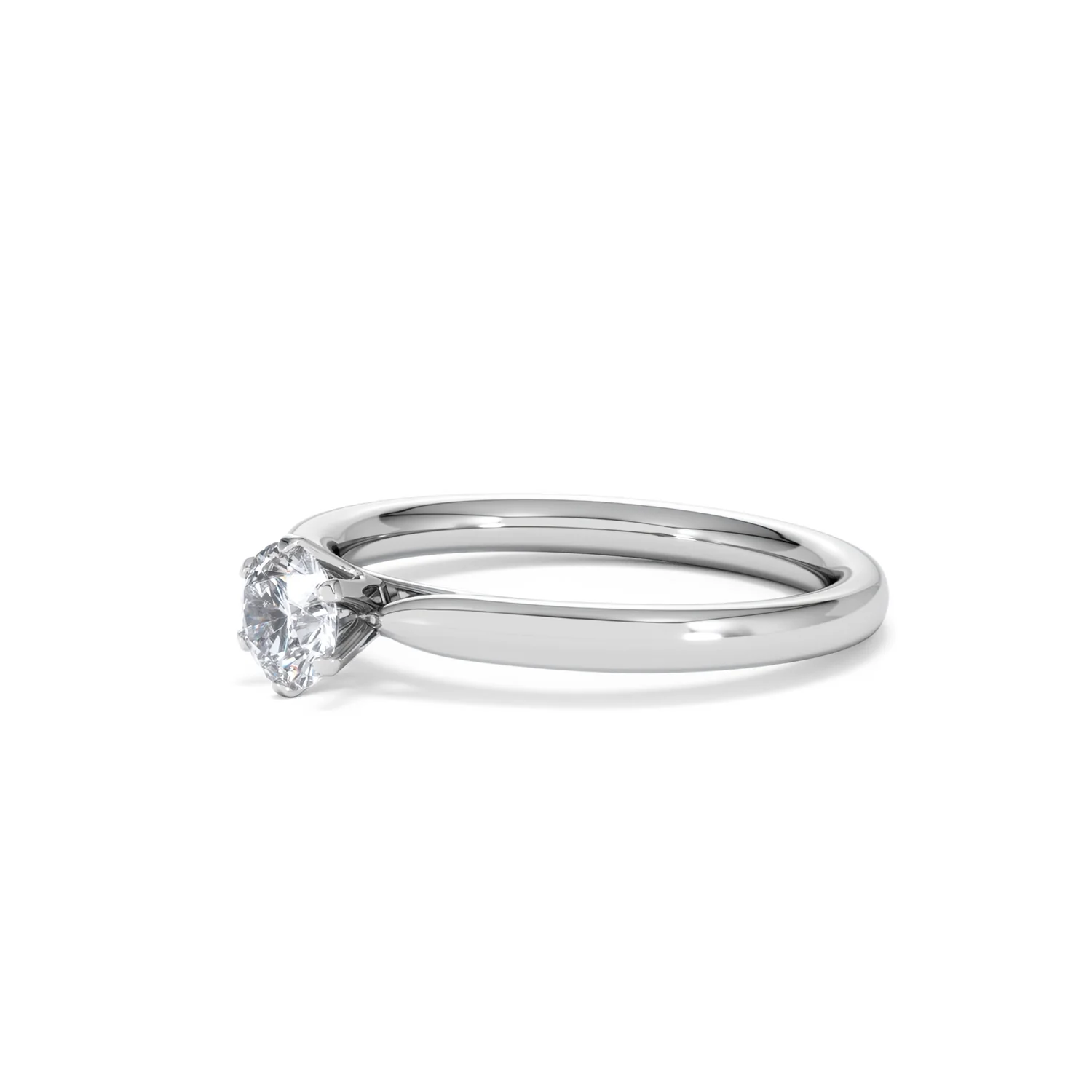 Certified 0.50CT Chloe Low 18K White Gold Engagement Ring E/VS2 - Image 77