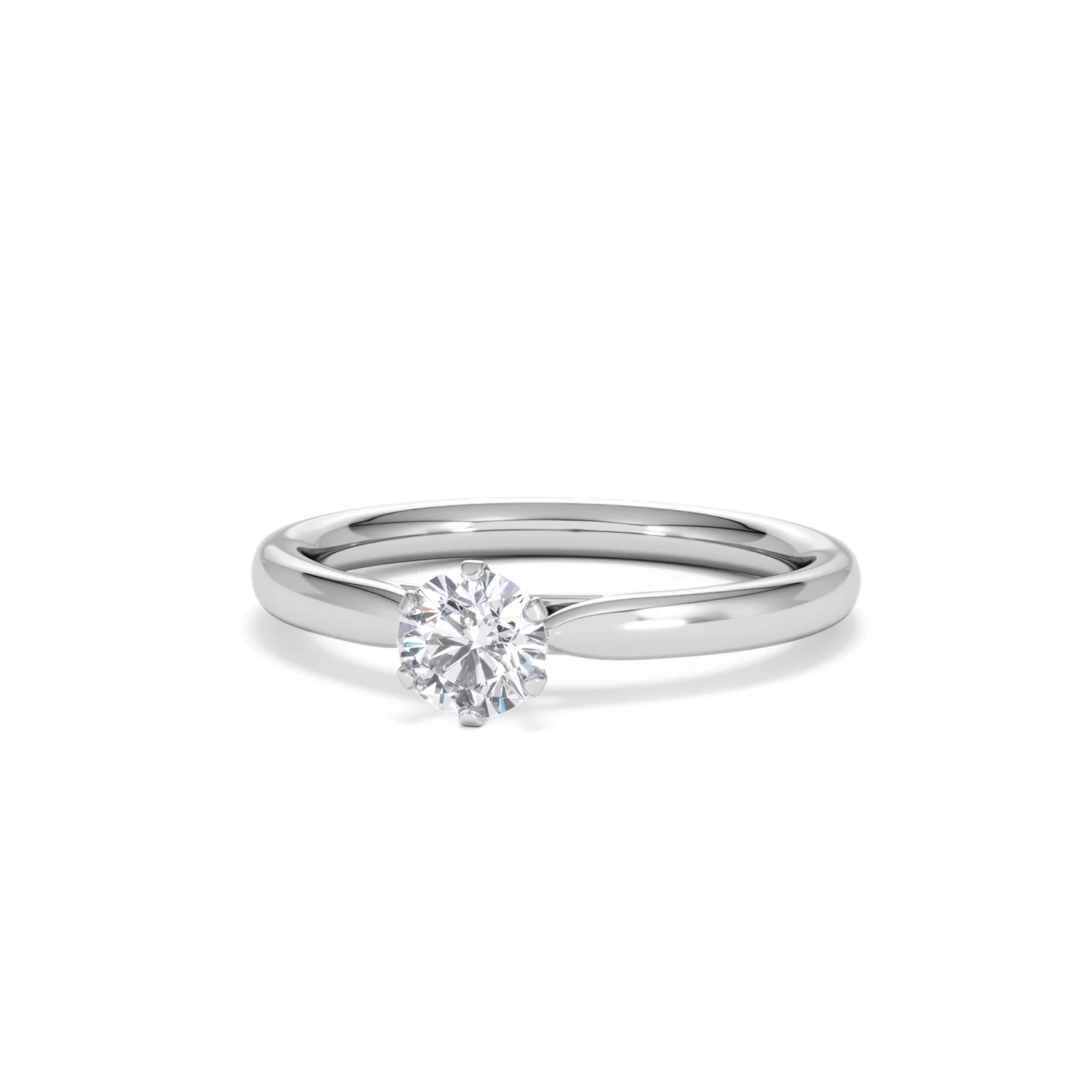 Certified 0.50CT Chloe Low 18K White Gold Engagement Ring E/VS2 - Image 85