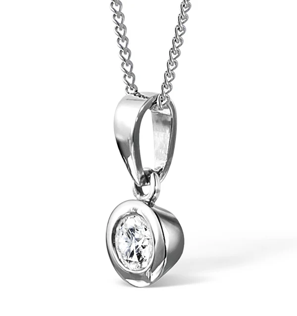 Certified Lab Diamond 1.00CT Emily 18K White Gold Pendant Necklace F/VS - Image 2