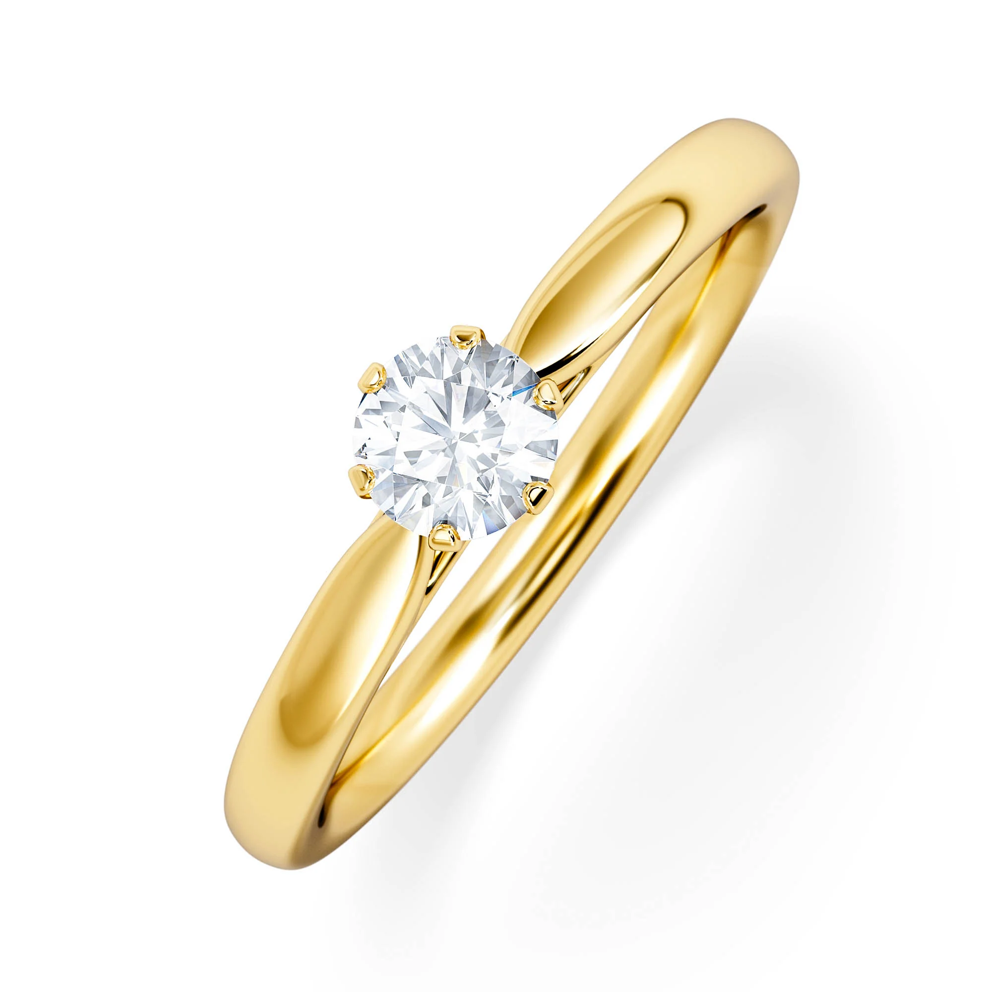 Certified Low Set Chloe 18K Gold Diamond Engagement Ring 0.33CT-F-G/VS