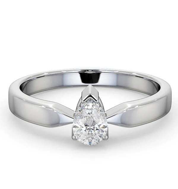 Certified Pear Shaped Platinum Diamond Engagement Ring 0.50CT-G/Vs - Image 3