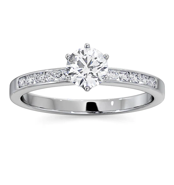 Charlotte Diamond Engagement Side Stone Ring Platinum 0.65CT G/VS2 - Image 3