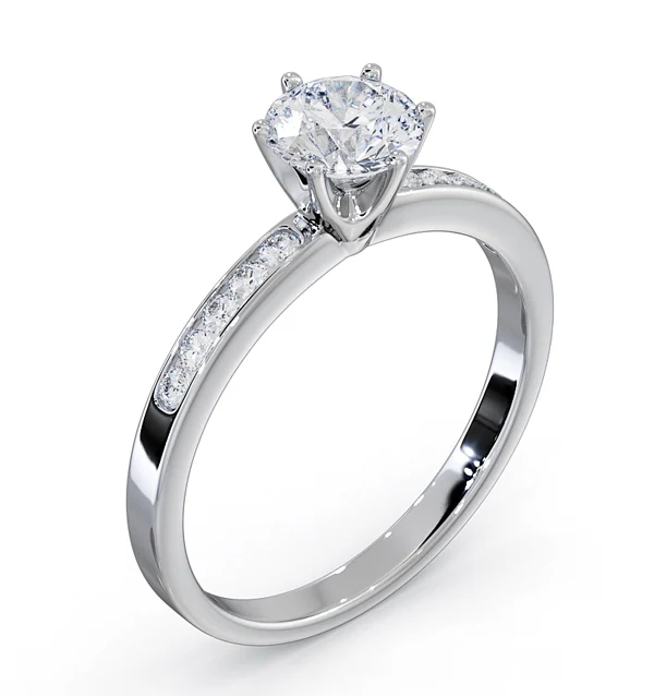 Charlotte GIA Diamond Engagement Side Stone Ring Platinum 0.88CT G/SI1 - Image 4