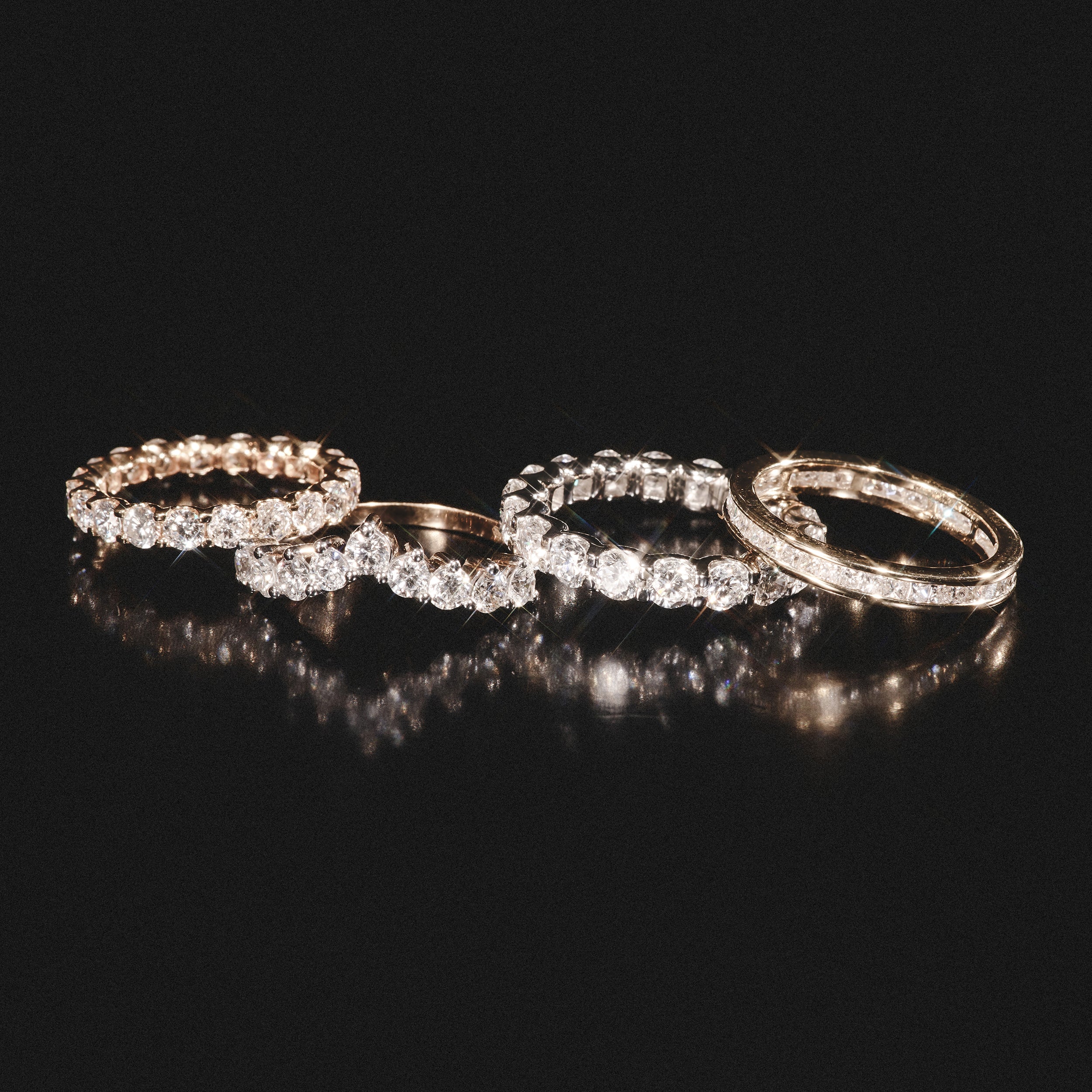 Chloe Lab Diamond 1.00ct Full Eternity Ring F/VS in 18K Gold Vermeil - Image 8