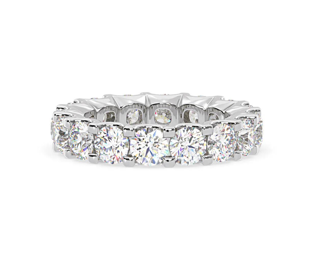 Chloe Lab Diamond Eternity Ring 18K White Gold Claw Set 5.00ct G/Vs - Image 8