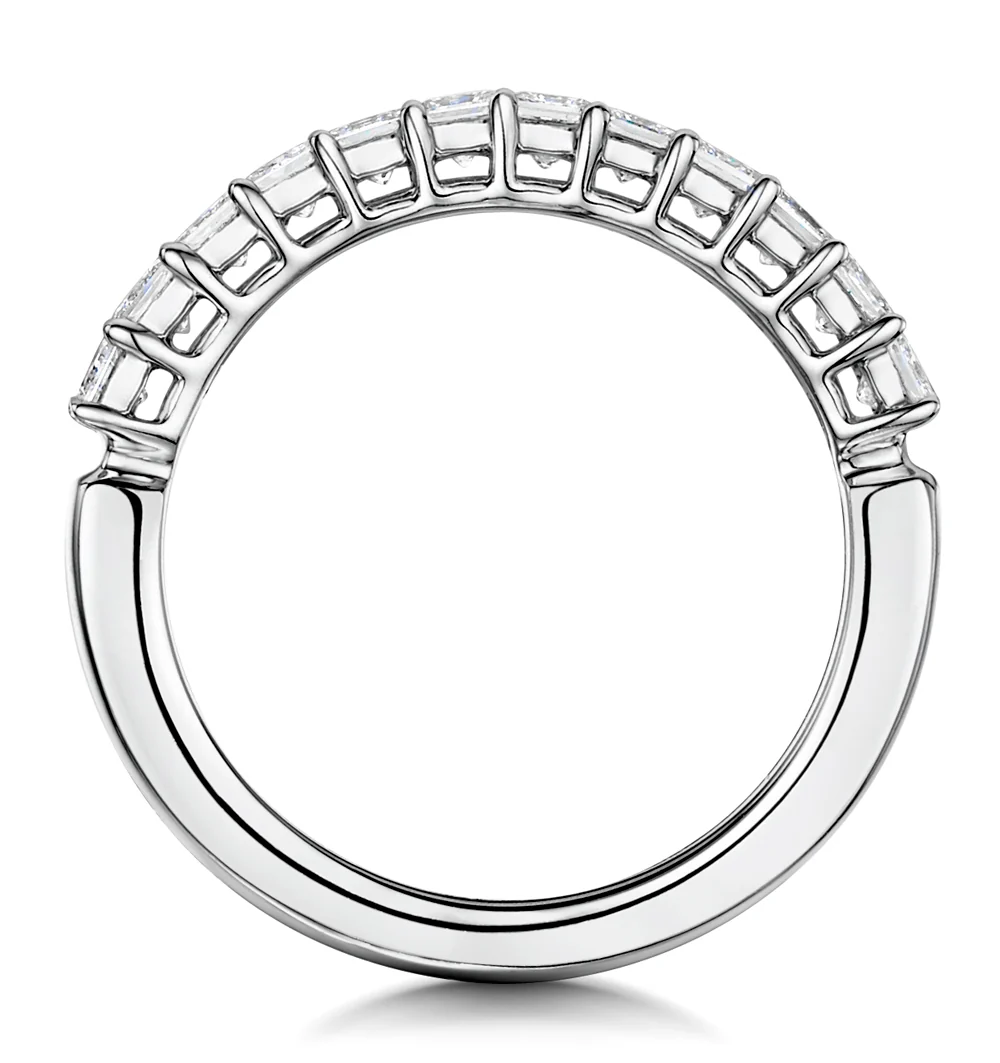 Clara Diamond Eternity Ring Princess Cut 1ct VVs Platinum Size J-N - Image 3