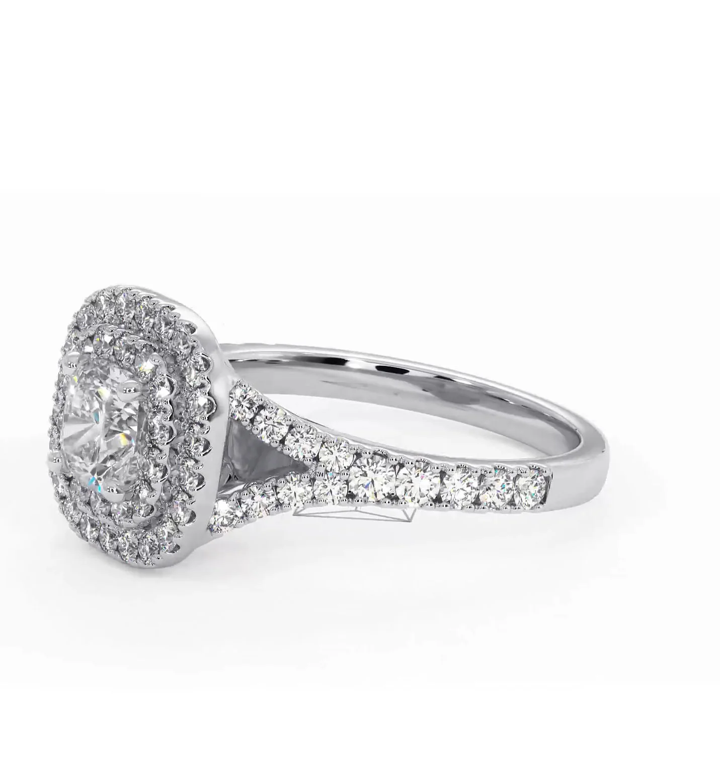 Cleopatra Diamond Halo Engagement Ring in Platinum 1.20ct G/SI2 - Image 100